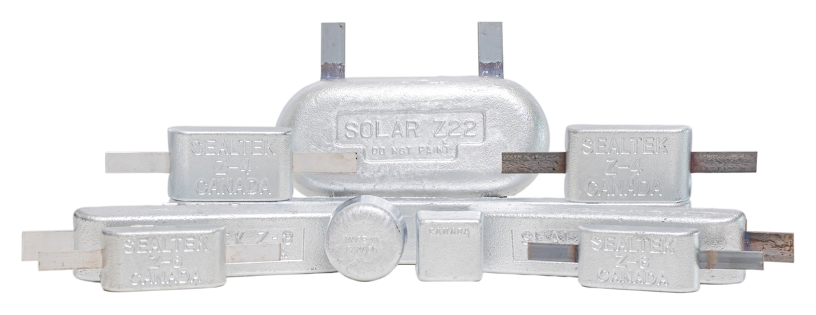Assorted Sealtech and Solar marine zinc anodes