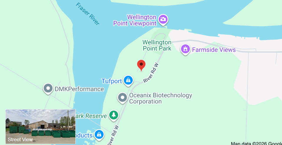 Map showing Ladner Traps at 3593 River Road West, Delta, BC